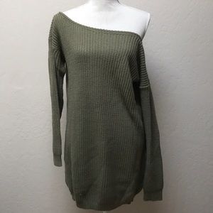 Wide Neck /Off The Shoulder Loose Sweater Tunic